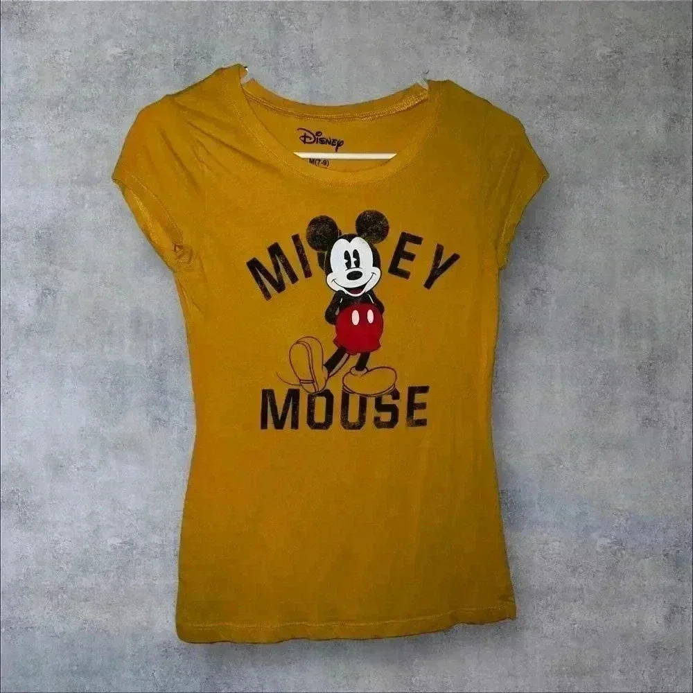 Mustard color Mickey Mouse short sleeve tee size m 7/9